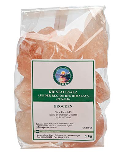 Kristallsalz Brocken aus der Region des Himalaya Provinz Punjab 1000 g von Naturprodukte Seher