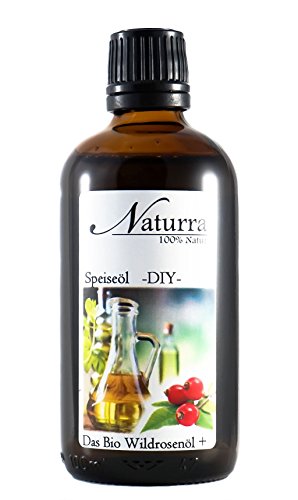 Naturra BIO Speiseöl Hagebuttenkernöl (Wildrosenöl) DUO mit Mandelöl 100ml Glas von Naturra