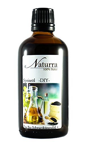Naturra BIO Speiseöl Schwarzkümmelöl DUO mit Aprikosenkernöl 100ml Glas - Echter ägyptischer Bio-Schwarzkümmel von Naturra