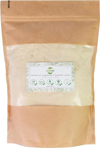 Natuvid Mandelmehl | GOURMET | 100% naturbelassen | Keto-Diät-freundlich | 1kg | Vegan | Gemahlene mandeln | Spanische Fertigung von Natuvid