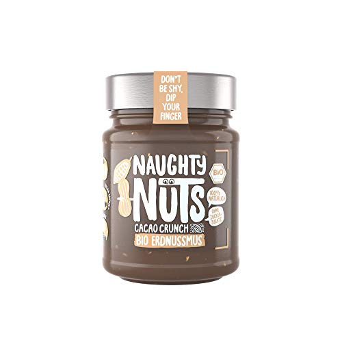 NAUGHTY NUTS Bio Erdnussmus Cacao Crunch | Vegane Erdnussbutter | 100% Natürlich | Ohne Palmöl & Zucker | Ideal Als Topping Für Müsli | 250g von Naughty Nuts