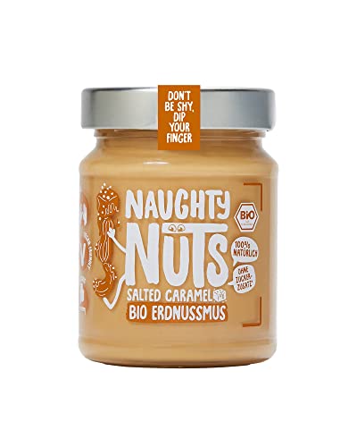 NAUGHTY NUTS Bio Erdnussmus Salted Caramel | Vegane Erdnussbutter | 100% Natürlich | Ohne Palmöl & Zucker | Ideal Als Topping Für Müsli | 250g von Naughty Nuts