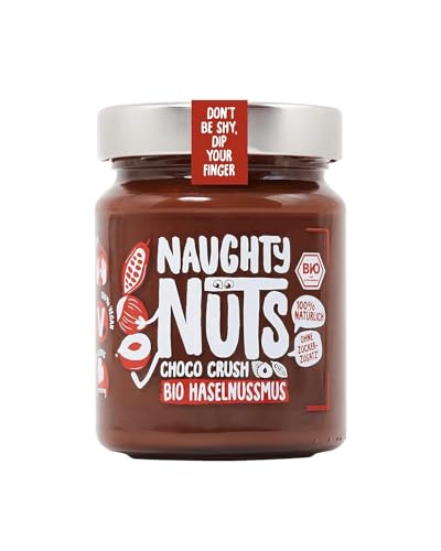 NAUGHTY NUTS Bio Haselnussmus Choco Crush | Vegane Schokolade | 100% Natürlich | Ohne Palmöl & Zucker | Ideal Als Topping Für Müsli | 250g von Naughty Nuts