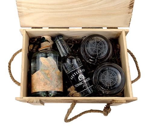 Navis Gin Geschenkset – 0,5L Premium Gin (ADRIA, NORDSEE oder OSTSEE) mit 1 Flasche Gentleman's Tonic & 2 Gläsern mit Kompass-Gravur – Nachhaltig verpackt in maritimer Holzkiste (Navis Gin - ADRIA) Navis Gin Geschenkset – 0,5L Premium Gin (ADRIA, NORDSEE oder OSTSEE) mit 1 Flasche Gentleman's Tonic & 2 Gläsern mit Kompass-Gravur – Nachhaltig verpackt in maritimer Holzkiste (Navis Gin - ADRIA) von Navis