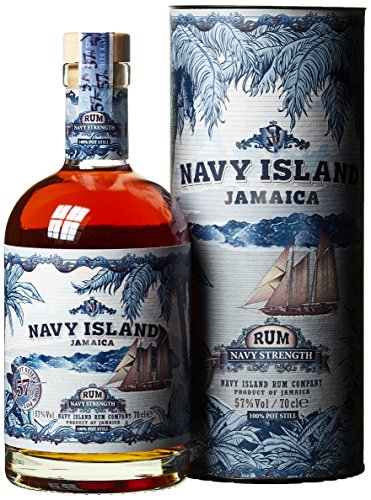 Navy Island | Strenght | 100% Potstill Matured Jamaica Rum | 700 ml | 57% Vol. | Natürlicher Geschmack | Blend aus ausgewählten Rumsorten | Intensive Reifung in Ex-Bourbon Fässern von NAVY ISLAND