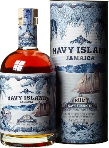 Navy Island | Strenght | 100% Potstill Matured Jamaica Rum | 700 ml | 57% Vol. | Natürlicher Geschmack | Blend aus ausgewählten Rumsorten | Intensive Reifung in Ex-Bourbon Fässern von NAVY ISLAND