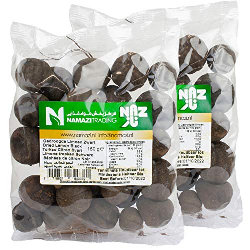 Naz - Schwarze Getrocknete Limetten - Ideal zum Verfeinern von Suppen, Dips und Saucen im 2er Set á 150 g Packung von Naz