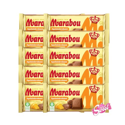 10x Marabou Apelsin Krokant 220g - Fruchtig, knusprig und Lecker von Needforsweet