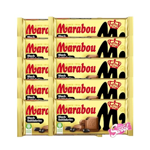 10x Marabou Salzlakritz 220g mit zarter Milchschokolade und salzigen Lakritzstückchen im Needforsweetkarton von Needforsweet