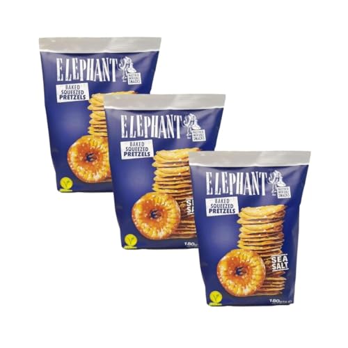 Elephant Baked Squeezed Pretzels mit Meersalz 3x180g, Knusprige Ofenbrezeln, Leckerer Snack für jede Gelegenheit - Box by Needforsweet Elephant Baked Squeezed Pretzels mit Meersalz 3x180g, Knusprige Ofenbrezeln, Leckerer Snack für jede Gelegenheit - Box by Needforsweet von Needforsweet