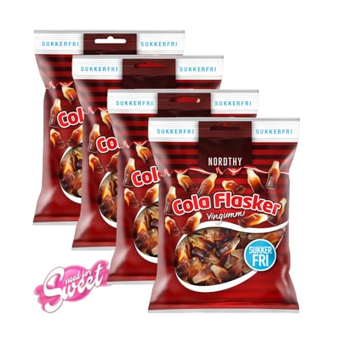 4x Nordthy Colaflaschen Zuckerfrei 80g - auch für Diabetiker von Needforsweet