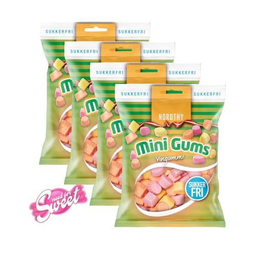 4x Nordthy Mini Gums Zuckerfrei 65g - auch für Diabetiker von Needforsweet