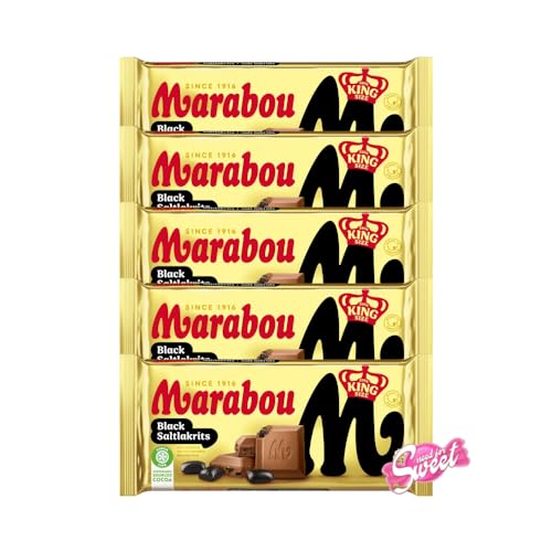 5x Marabou Salzlakritz 220g mit zarter Milchschokolade und salzigen Lakritzstückchen von Needforsweet