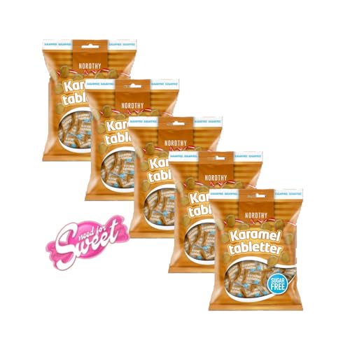 5x Nordthy Karamel Bonbon Zuckerfrei 125g - auch für Diabetiker von Needforsweet