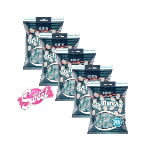 5x Nordthy Menthol Bonbon hell Zuckerfrei 125g - auch für Diabetiker von Needforsweet