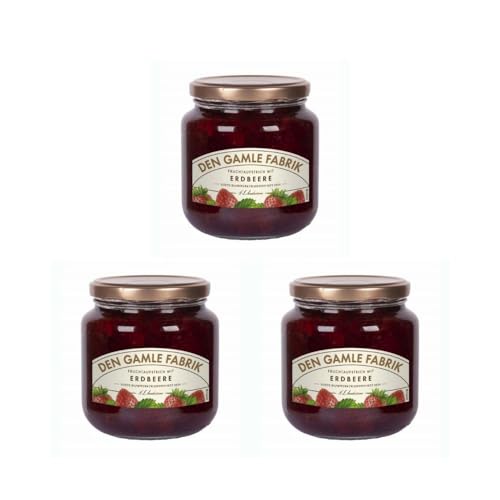 Den Gamle Fabrik Erdbeermarmelade - Dreierpack, 3x600g Gourmet Fruchtmarmelade von Needforsweet