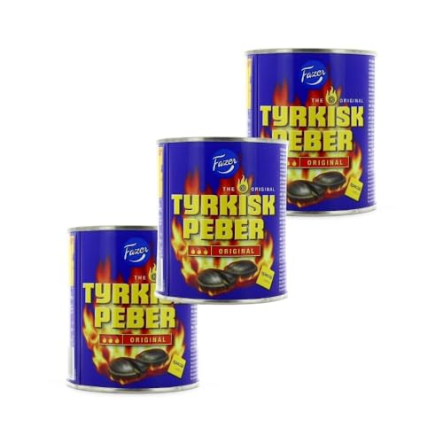 Fazer Türkisch Pfeffer – Starkes Lakritz in Metalldose 3x375g von Needforsweet