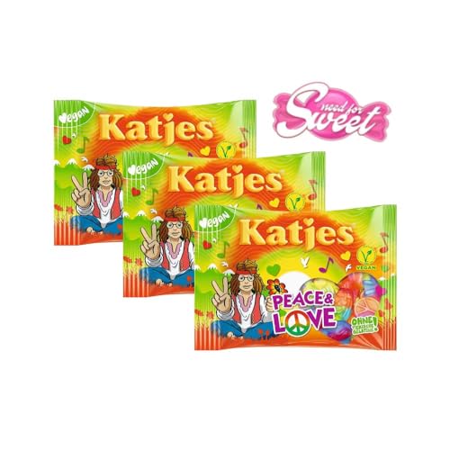 Katjes Vegane Süßigkeiten Peace and Love – 3x175g, Fruchtig & Süß von Needforsweet