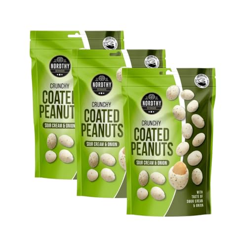 Nordthy Sour Cream & Onion Crunchy Peanuts - 3 Packungen je 300g von Needforsweet