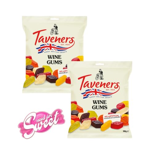 Taveners Englische Wine Gums Weingummis Vorratspackung 2x 900g - Needforsweet von Needforsweet