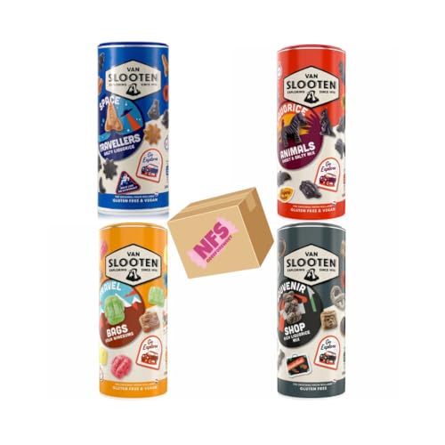 Van Slooten Best of Travel Mix 1360g – 4x Lakritz-Dosen mit verschiedenen Sorten – Fruchtig, salzig, klassisch – Dänische Lakritze im Vorteilspack im Needforsweet Karton Van Slooten Best of Travel Mix 1360g – 4x Lakritz-Dosen mit verschiedenen Sorten – Fruchtig, salzig, klassisch – Dänische Lakritze im Vorteilspack im Needforsweet Karton von Needforsweet