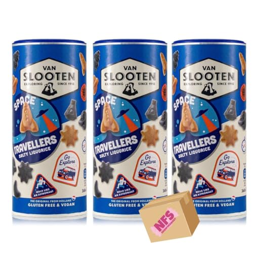 Van Slooten Salty Liquorice 3x360g – Würziges Lakritz in Space Traveller Dosen – 100% vegan, ohne Gelatine – perfekt für Reisen – im exklusiven Needforsweet Geschenk-Karton Van Slooten Salty Liquorice 3x360g – Würziges Lakritz in Space Traveller Dosen – 100% vegan, ohne Gelatine – perfekt für Reisen – im exklusiven Needforsweet Geschenk-Karton von Needforsweet