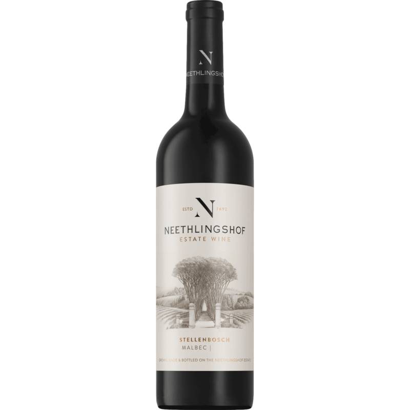 Neethlingshof Malbec, WO Stellenbosch, Western Cape, 2022, Rotwein von Neethlingshof, Polkadraai Road, 7600 Stellenbosch, Südafrika / CAPREO GmbH- Gildeweg 10- 46562 Voerde- Deutschland