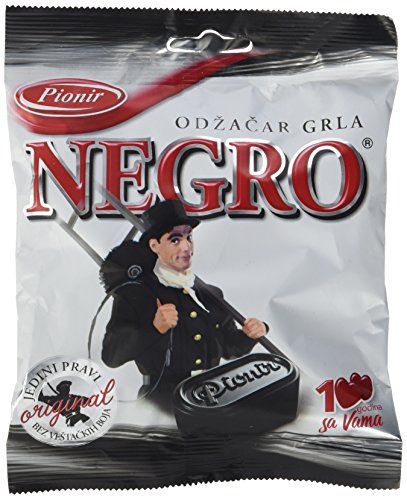 Pionir Gefüllte Hartbonbons Negro mit Lakritzgeschmack, 8er Pack (8 x 100 g) von Negro
