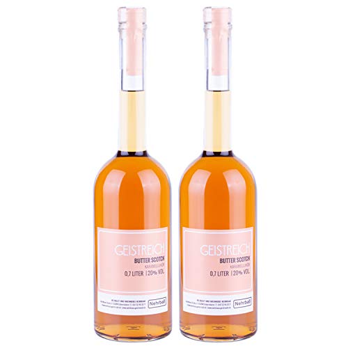 Nehrbaß - 2er Set “Butter Scotch” Karamelllikör 0,7 Liter - Premium Butterscotch Liköre 20% Vol. - Karamell Likör aus Deutschland Nehrbaß - 2er Set “Butter Scotch” Karamelllikör 0,7 Liter - Premium Butterscotch Liköre 20% Vol. - Karamell Likör aus Deutschland von Nehrbaß