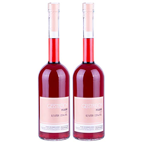 Nehrbaß - 2er Set Pflaumenlikör 0,7 Liter - Premium Fruchtlikör Liköre 25% Vol. - Pflaumen Likör aus Deutschland von Nehrbaß