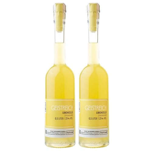 Nehrbaß - 2er Set Premium Limoncello Zitronenlikör 25% Alkohol 0,5 Liter - Original Zitronen Likör fruchtig, frisch und süß - Lemon Liköre aus Deutschland Nehrbaß - 2er Set Premium Limoncello Zitronenlikör 25% Alkohol 0,5 Liter - Original Zitronen Likör fruchtig, frisch und süß - Lemon Liköre aus Deutschland von Nehrbaß