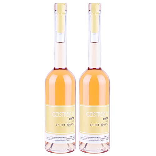 Nehrbaß - 2er Set Quittenlikör 0,5 Liter - Premium Quitte Fruchtlikör Liköre 25% Vol. - Quitten Likör aus Deutschland (31,60 Euro/Liter) von Nehrbaß