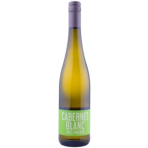 Nehrbaß - “Cabernet Blanc trocken” Weißwein trocken 1 x á 0,75 Liter - Qualitätswein - Vegan - Aus Deutschland (Rheinhessen) - Trockener Weiß-Wein neue, nachhaltige Rebsorte von Nehrbaß