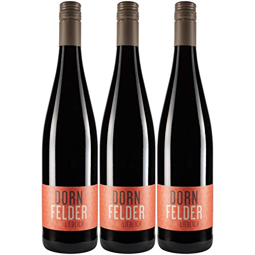 Nehrbaß - “Dornfelder 2019” - Rotwein lieblich 3 x á 0,75 Liter - Qualitätswein - Vegan - Aus Deutschland (Rheinhessen) - mit Schraubverschluss von Nehrbaß