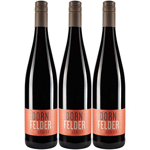 Nehrbaß - “Dornfelder 2022” - Rotwein lieblich 3 x á 0,75 Liter - Qualitätswein - Vegan - Aus Deutschland (Rheinhessen) - mit Schraubverschluss von Nehrbaß