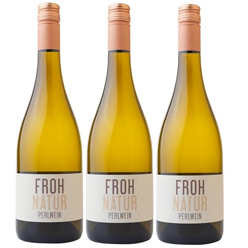 Nehrbaß - “Frohnatur 2024” - Perlwein weiß trocken 3 x á 0,75 Liter - Qualitätswein - Vegan - Rebsorte aus Cabernet Blanc und Silvaner - Aus Deutschland (Rheinhessen) von Nehrbaß