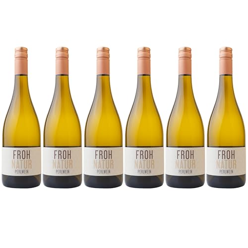 Nehrbaß - “Frohnatur 2022” - Perlwein weiß trocken 6 x á 0,75 Liter - Qualitätswein - Vegan - Rebsorte Riesling und Gelber Muskateller - Aus Deutschland (Rheinhessen) von Nehrbaß