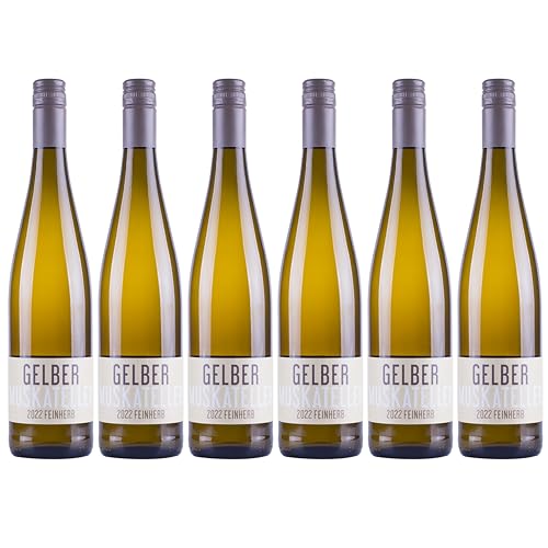 Nehrbaß - “Gelber Muskateller 2022” - Weißwein feinherb 6 x á 0,75 Liter - Qualitätswein - Vegan - Aus Deutschland (Rheinhessen) - mit Schraubverschluss von Nehrbaß