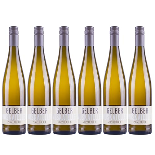 Nehrbaß - “Gelber Muskateller 2021” - Weißwein lieblich 6 x á 0,75 Liter - Vegan - Aus Deutschland (Rheinhessen) - mit Schraubverschluss - Qualitätswein von Nehrbaß