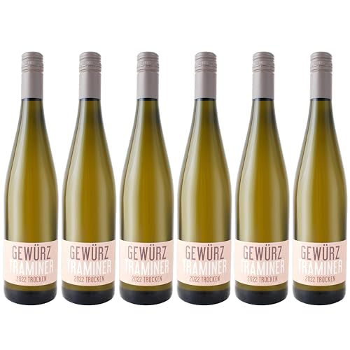 Nehrbaß - “Gewürztraminer 2022” - Weißwein trocken 6 x á 0,75 Liter - Qualitätswein - Vegan - Aus Deutschland (Rheinhessen) - mit Schraubverschluss von Nehrbaß