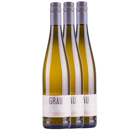 Nehrbaß - “Grauburgunder 2023” Weißwein trocken 3 x á 0,75 Liter - Qualitätswein - Vegan - Aus Deutschland (Rheinhessen) - Trockener Weiß-Wein mit Schraubverschluss von Nehrbaß