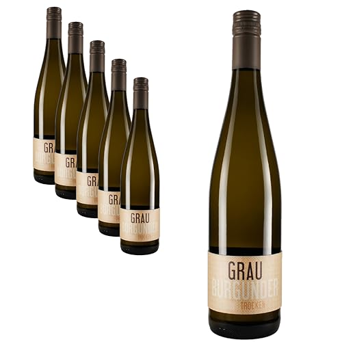 Nehrbaß - “Grauburgunder 2023” Weißwein trocken 6 x á 0,75 Liter - Qualitätswein - Vegan - Aus Deutschland (Rheinhessen) - Trockener Weiß-Wein mit Schraubverschluss von Nehrbaß