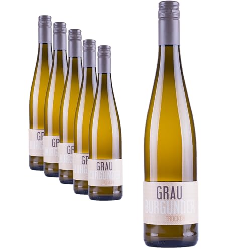 Nehrbaß - “Grauburgunder 2023” Weißwein trocken 6 x á 0,75 Liter - Qualitätswein - Vegan - Aus Deutschland (Rheinhessen) - Trockener Weiß-Wein mit Schraubverschluss von Nehrbaß