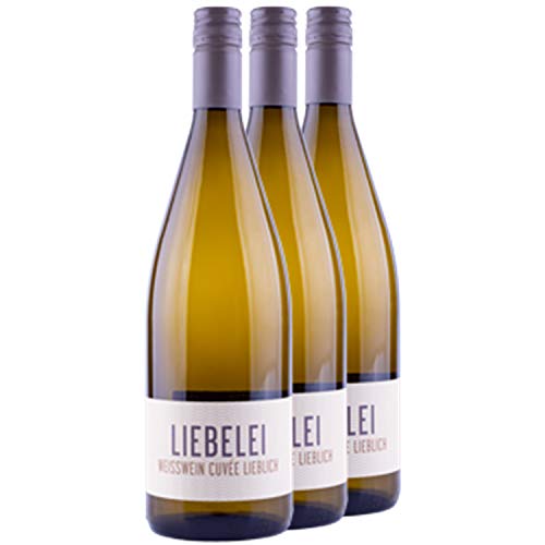 Nehrbaß - “Liebelei Cuvèe 2020” - Weißwein lieblich 3 x á 1 Liter - Qualitätswein - Vegan - Rebsorte Siegerrebe und Weißburgunder - Aus Deutschland (Rheinhessen) - mit Schraubverschluss von Nehrbaß