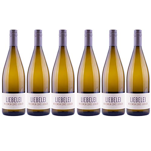 Nehrbaß - “Liebelei Cuvèe 2020” - Weißwein lieblich 6 x á 1 Liter - Qualitätswein - Vegan - Rebsorte Siegerrebe und Weißburgunder - Aus Deutschland (Rheinhessen) - mit Schraubverschluss von Nehrbaß