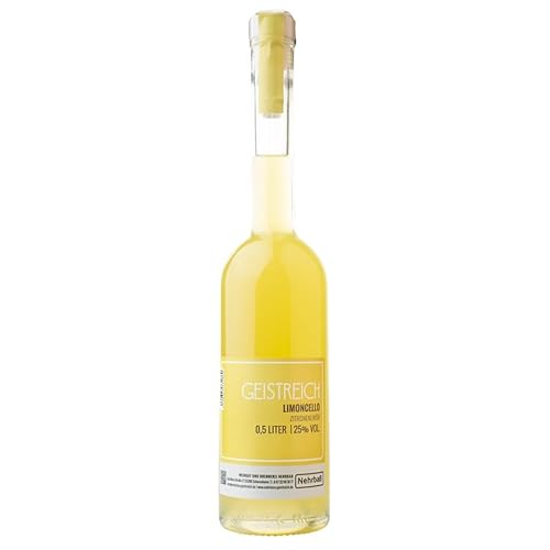 Nehrbaß - Premium Limoncello Zitronenlikör 25% Alkohol 0,5 Liter - Original Zitronen Likör fruchtig, frisch und süß - Lemon Liköre aus Deutschland von Nehrbaß