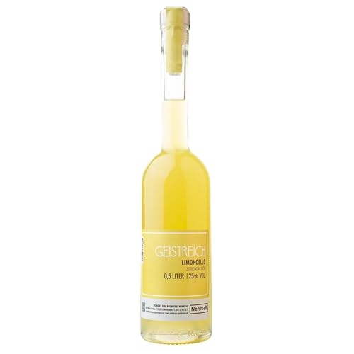 Nehrbaß - Premium Limoncello Zitronenlikör 25% Alkohol 0,5 Liter - Original Zitronen Likör fruchtig, frisch und süß - Lemon Liköre aus Deutschland von Nehrbaß