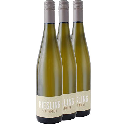 Nehrbaß - “Riesling 2020” - Weißwein feinherb 3 x á 0,75 Liter - Qualitätswein - Vegan - Aus Deutschland (Rheinhessen) - mit Schraubverschluss von Nehrbaß