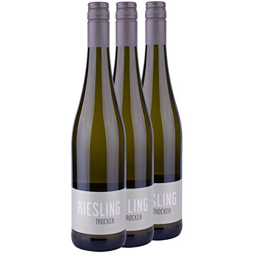 Nehrbaß - “Riesling 2021” - Weißwein trocken 3 x á 0,75 Liter - Qualitätswein - Vegan - Aus Deutschland (Rheinhessen) - mit Schraubverschluss von Nehrbaß
