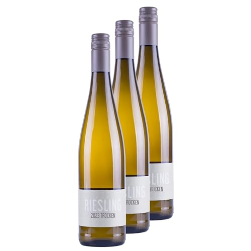 Nehrbaß - “Riesling 2023” - Weißwein trocken 3 x á 0,75 Liter - Qualitätswein - Vegan - Aus Deutschland (Rheinhessen) - mit Schraubverschluss von Nehrbaß